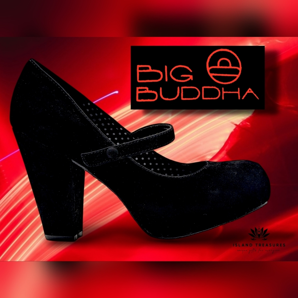 BIG BUDDA Retro-Inspired Mary Jane Heel Sz 10M Ankle Strap Round Toe Block Heel